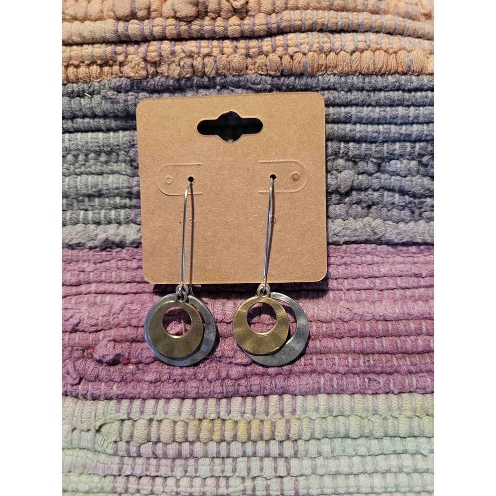 (3 for $15)~JoMa~  Silvertone and Gold Dangle Earrings- NWT